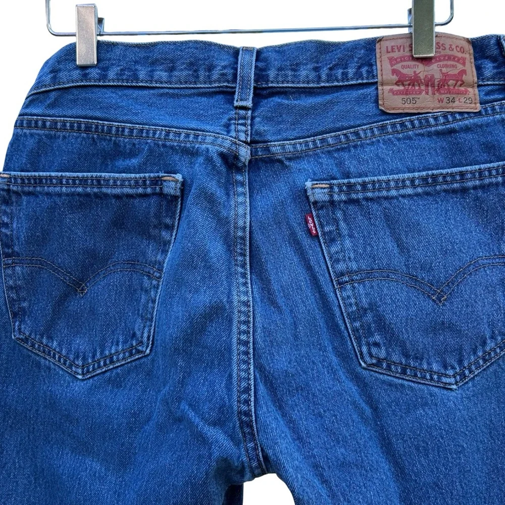Levis 505 Regular Fit Straight Leg Mens Jeans Blue Medium Wash 34x29 00505-4886